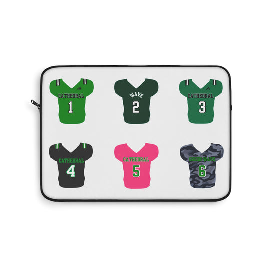 Cathedral Green Wave Football Jersey Laptop Sleeve